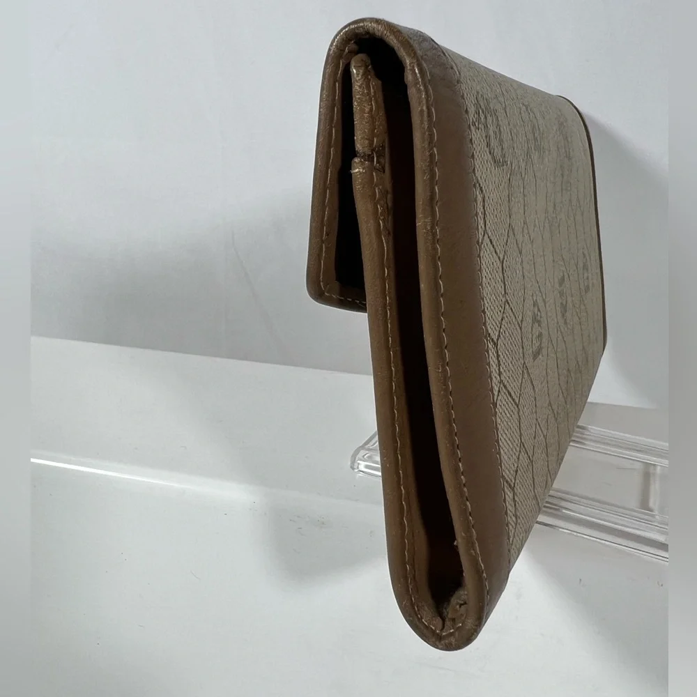 1154: Vintage Christian Dior Honeycomb Monogram Wallet Clutch Italy